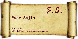 Paor Sejla névjegykártya